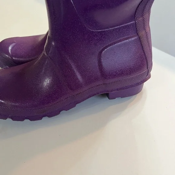 Hunter Boots original Tall rain boots in Purple Glitter sparkle size 7 - Picture 3 of 10